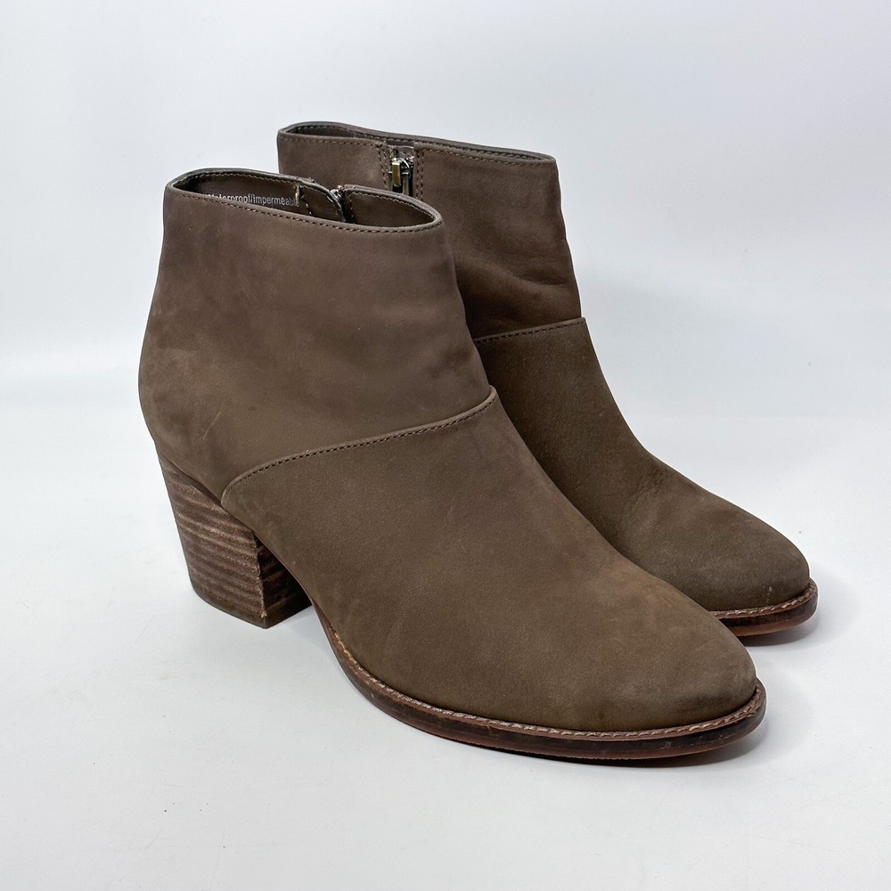 Blondo Villa Waterproof Suede Ankle Booties Mushroom Brown B5874-274 Womens 7.5M